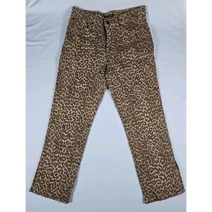 Lucky Brand Women Jeans 12/31 Leopard Print High Rise Slim Bridgette Split Ankle